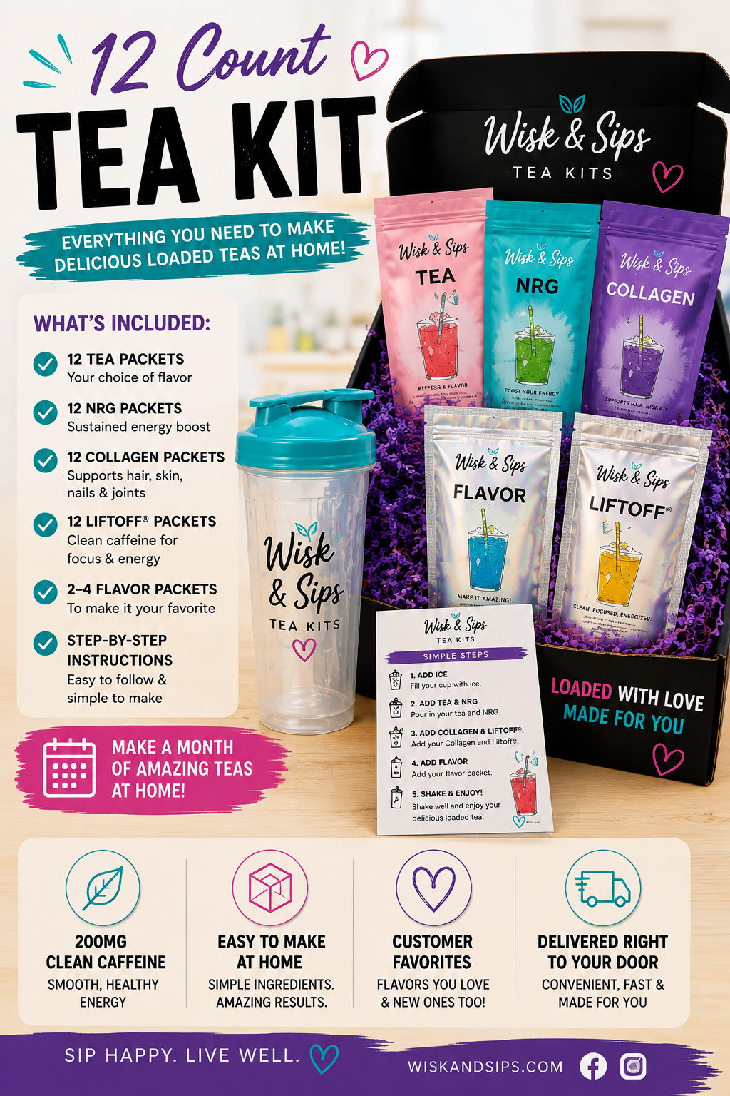 12 Count Tea Kit by Wisk & Sips